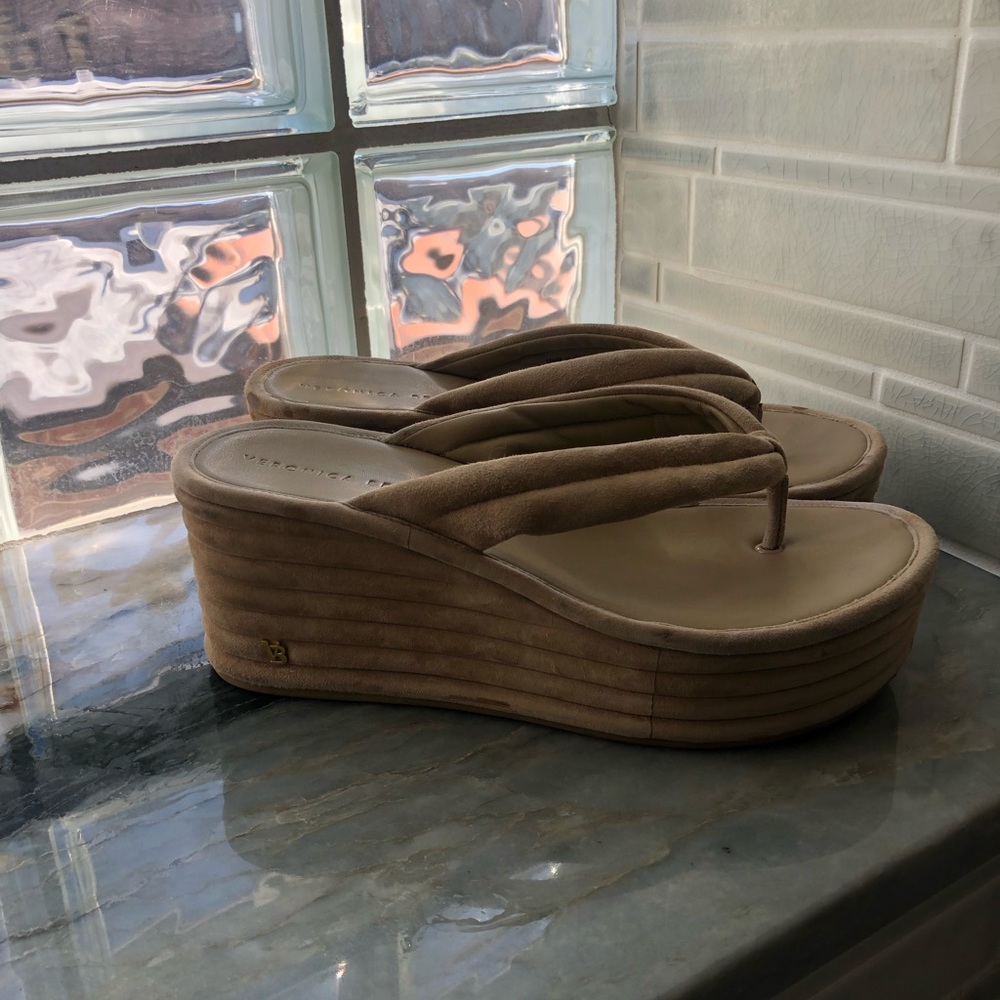 Veronica Beard wedge flip flops